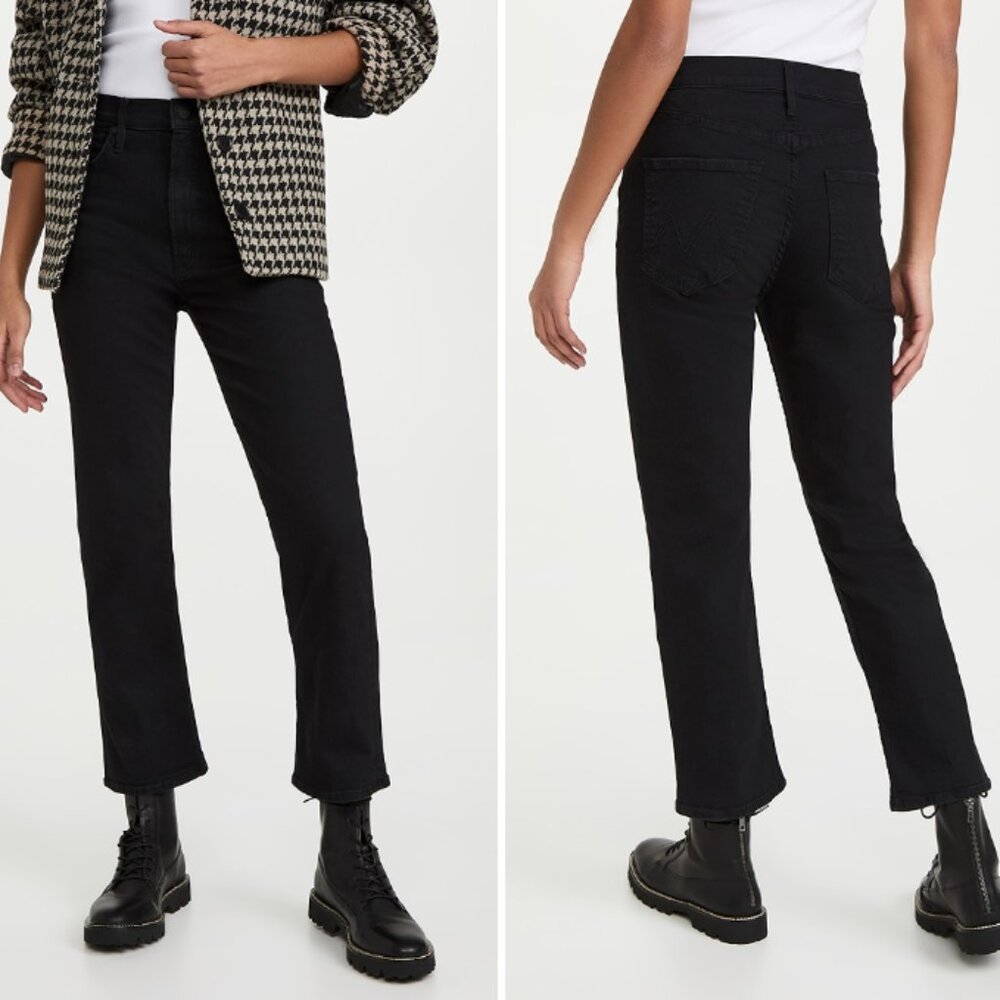 Mother High Waisted Rider Ankle Jeans In Not Guilty Size 27 Black